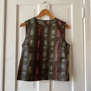 Iridescent Calvin Klein Button-Back Blouse Made in Italy Vtg 90s/Y2K